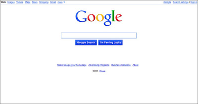 New Google Design New Google Home Page 112609