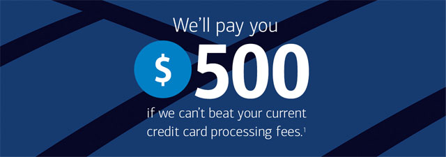 We'll pay you $500 if we can't beat your current credit card processing fees.(1)