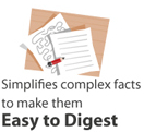 Simplifies complex facts to make them Easy to Digest