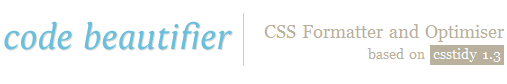 Code Beautifier Online CSS Parser and Optimiser