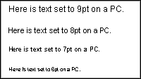 Image: Graphic with examples of different text sizes.