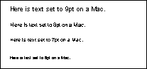 graphic with examples of different text sizes.