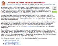 press release optimization press release optimization