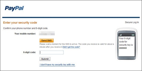 paypalsmscode