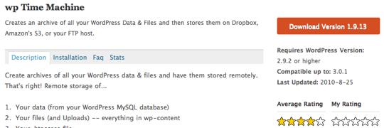 WP Time Machine WordPress Plugin