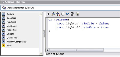 Step 3: ActionScript for Light On