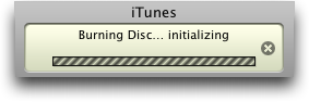 itunes burn disc initializing