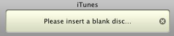 itunes insert blank disc