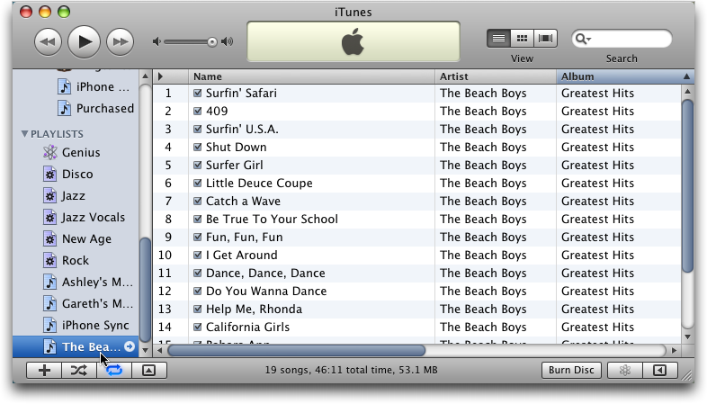 itunes new named playlist