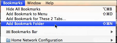 mac safari organize bookmarks add folder