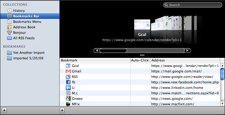 mac safari organize bookmarks