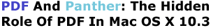 PDF And Panther: The Hidden Role Of PDF In Mac OS X 10.3