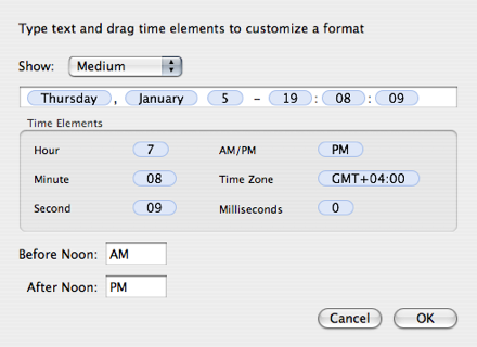 Setting the date format of your menu