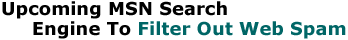 Upcoming MSN Search Engine To Filter Out Web Spam