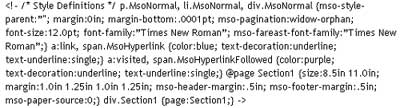 Microsoft Word Style Sheet
