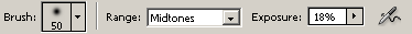 burn tool options- learn photoshop