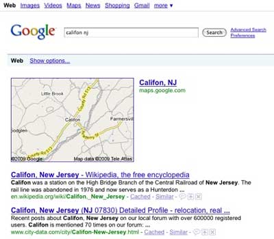 Califon Search Results 2J