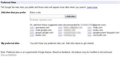 Google Preferred Sites