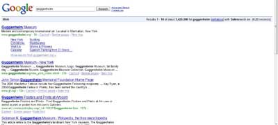 sample google serp