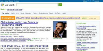 Microsoft Launches Up With Live Search News!