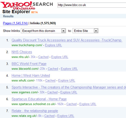 Yahoo! Launches Sitemap Explorer for UK & Ireland!