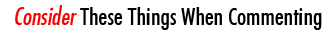 Consider These Things When Commenting