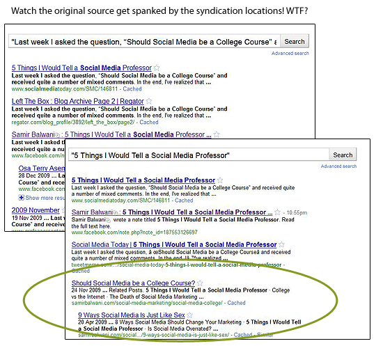 RSS Hell - outranked by your own content