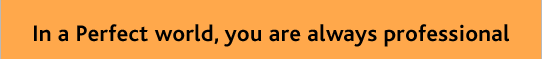 In a Perfect world, you are always professional