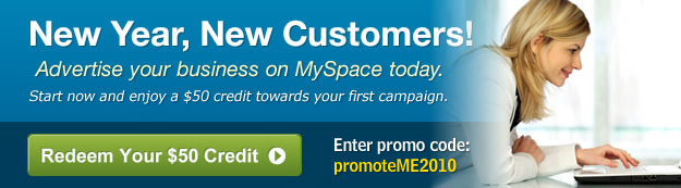 Redeem Your $50 Credit - Enter promo code: promoteME2010