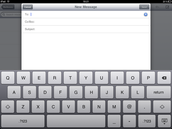 iPad email