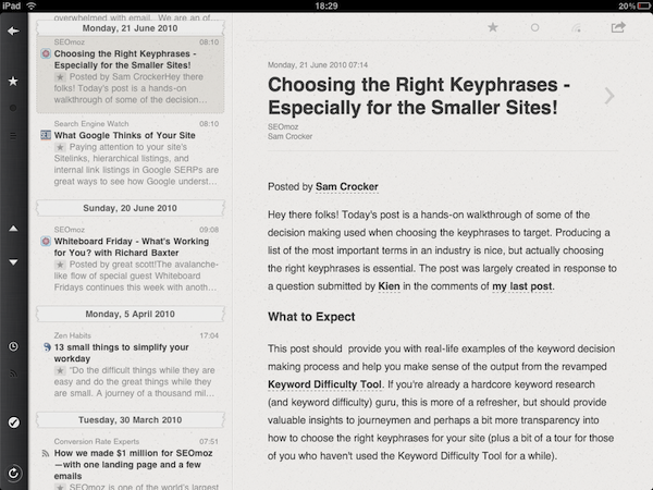 iPad Reeder
