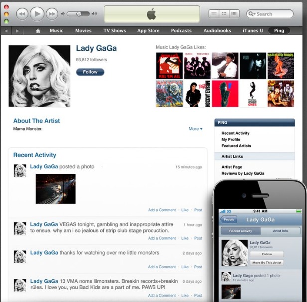 Apple Ping Social Music Service