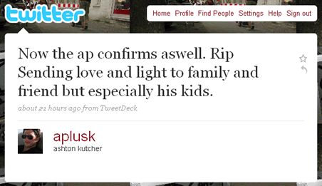 Ashton Kutcher Tweet