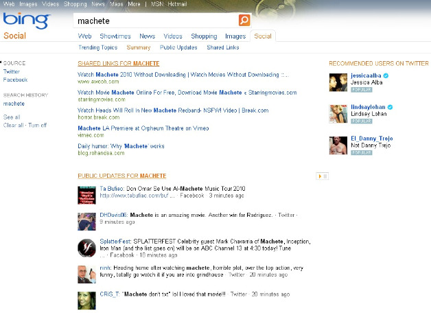  Bing Social - Twitter Recommendations
