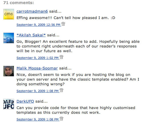 Blogger Comments