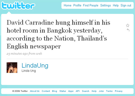 Carradine Hung?