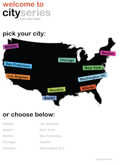 Cityseries - iPad app from Citysearch