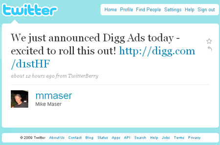 Digg Ads Tweet