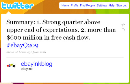 eBay earnings summary