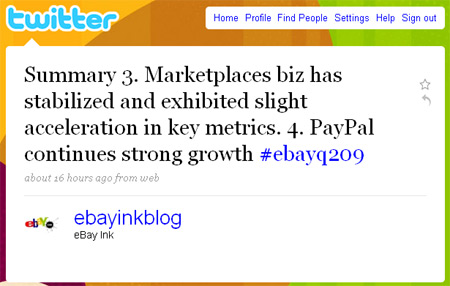 eBay earnings summary