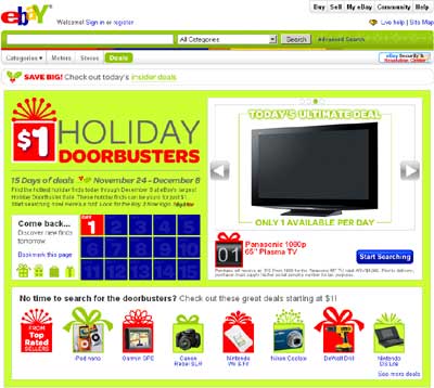 eBay Offers $1 Holiday Promotions On Cars, TVs