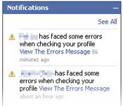 Facebook Error Notifications