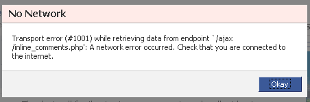 Facebook Error Message