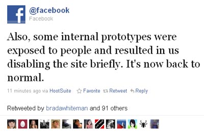 Facebook Apologizes for outage