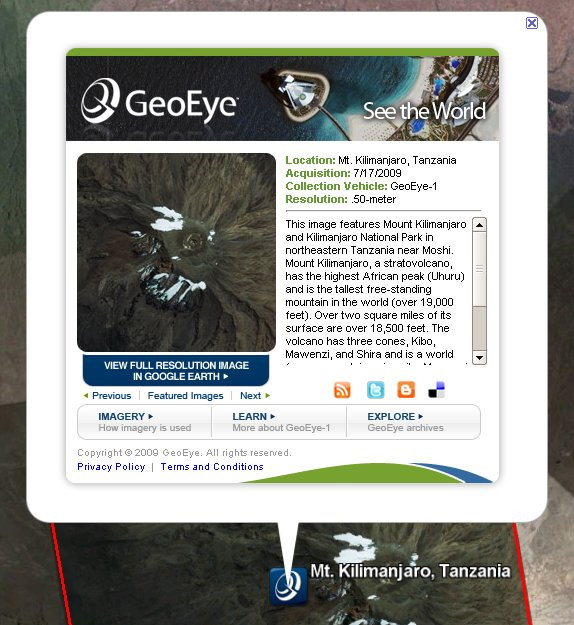 GeoEye on Google Earth GeoEye on Google Earth