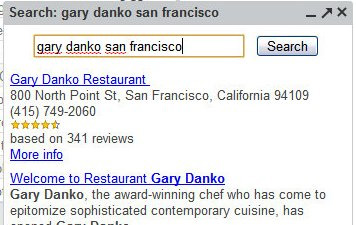 Maps results in Gmail