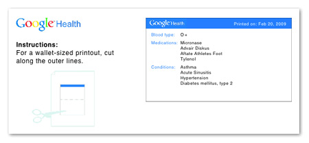 Print Google Health Profiles