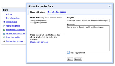 Share Google Health Profiles