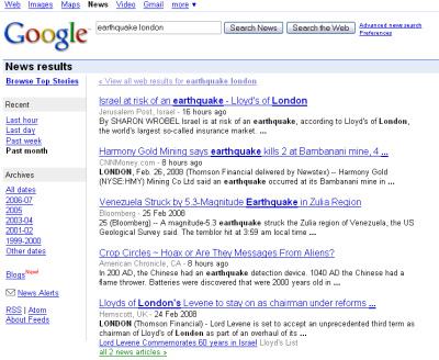 Google News, Earth Evaluated After Earthquake