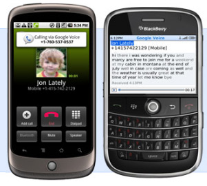 Google Voice app for Android and BlackBerry